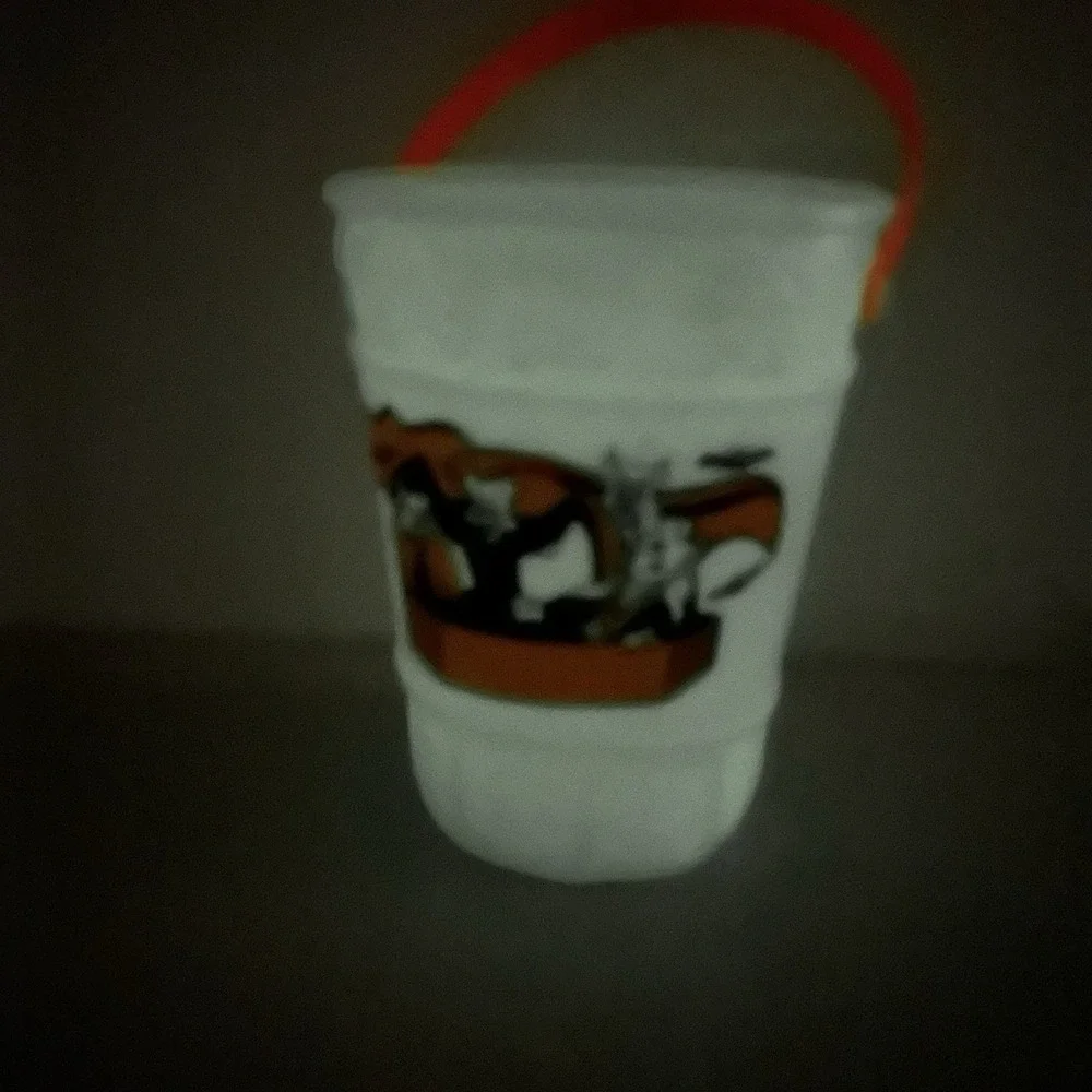 VTG 1993 Cinemark Theatres Popcorn Bucket Halloween Theme Candy Glow In Dark